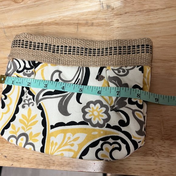 Handmade New Yellow black Paisley Print Purse Bag with Small Coin or Wallet - Picture 8 of 11